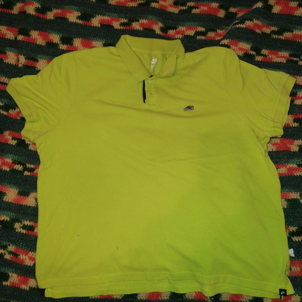 Neon Green Nike "Air Max 1"polo  shirt